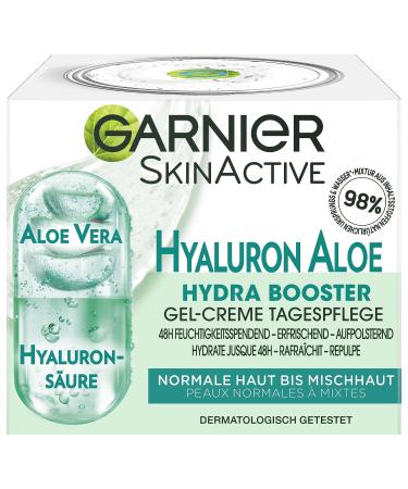 Garnier 3-in-1 Moisturiser for Firm and Radiant Skin as Day Cream Night Cream or Face Mask with Hyaluronic and Aloe Vera Skin Active 50 ml
