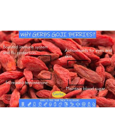GERBS Dried Goji Berries 2 LBS - Allergy-Free & Sulfur Dioxide-Free | Immune Support & Healthy Skin | Gluten & Peanut Free - Buy Online on GoSupps.com