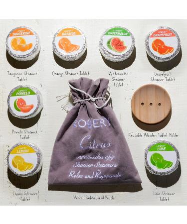 Fathers Day Shower Steamer Set - 7 Citrus Aromatherapy Bombs with Holder for Vaporizing Steam Shower - Relaxation Gifts for Women - Buy Online on GoSupps.com