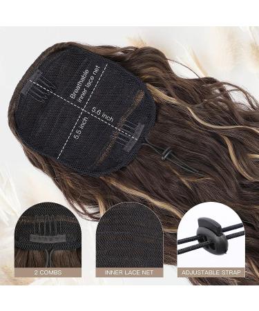 PORSMEER 28 Black Mixed Blonde Ponytail Extension - Long Beach Wave Synthetic Hairpiece for Women - Buy Online on GoSupps.com