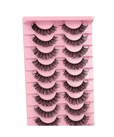 Himirell Russian Strip Lashes Cat Eye False Eyelashes D Curl Wispy Natural Look Faux Mink Lashes Like Like Extension 10 Pairs Pack