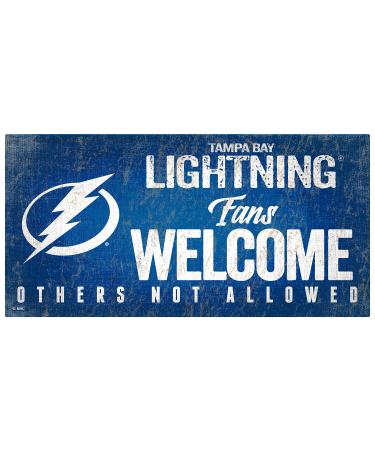 NHL Tampa Bay Lightning Unisex Tampa Bay Lightning Fans Welcome Sign, Team Color, 6 x 12
