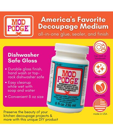 Mod Podge Dishwasher Safe Gloss Sealer, Glue & Finish - 8 oz Clear CS15059 - Buy Online on GoSupps.com