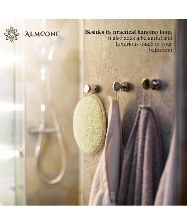 Almooni Premium Exfoliating Loofah Pad Body Scrubber - Natural Egyptian Shower Sponge for Deep Cleaning - 2 Count (1 Pack) - Buy Online on GoSupps.com