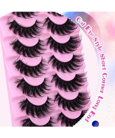 JIMIRE Cat Eye Lashes Faux Mink Eyelashes Fluffy 18MM Volume Mink Lashes Natura Look Like Eyelash Extensions Wispy Full False Eyelashes Strip Lashes 7 Pairs Pack G - Buy Online on GoSupps.com