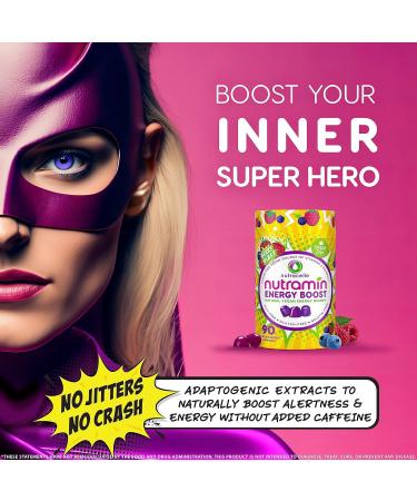 NUTRAMIN Energy Boost Vitamin Gummy | Caffeine-Free Vegan & Sugar-Free Energy Supplement with B12 Green Tea & Ashwagandha | 90 ct for International Shipping - Buy Online on GoSupps.com
