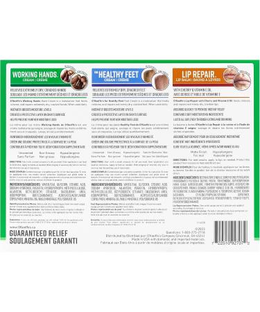 O'Keeffe's Giftbox Including Lip Repair with Cherry and Vitamin E Oil Stick Working Hands Jar and Healthy Feet Jar - Buy Online on GoSupps.com