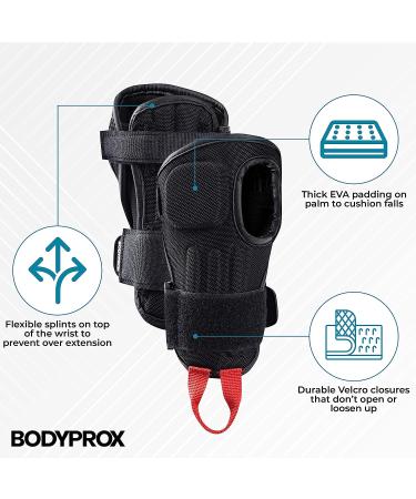 BODYPROX Impact Wrist Guards (1 Pair) | Small Size for Snowboarding, Skating, Rollerblading | Sports Protection - Buy Online on GoSupps.com