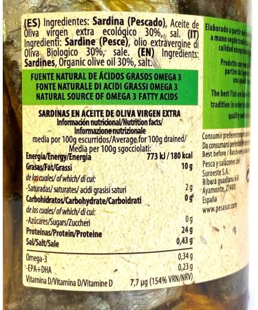 Soldimar Pesasur Sardines in Organic Extra Virgin Olive Oil 195g (Pack of 4) - Buy Online on GoSupps.com