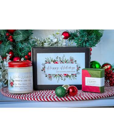 Christmas Candle & Soap Gift Set | 8oz Soy Blend Scented Candles | Made in the USA | Holiday Box - Perfect Holiday Gifts - Buy Online on GoSupps.com