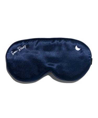 Som Sleep Satin Sleep Mask for Women & Men  Soft & Comfortable Eye Mask for Sleeping with Adjustable Head Band  100% Light Blocking Breathable Fabric Eye Cover for Sleeping Navy Blue