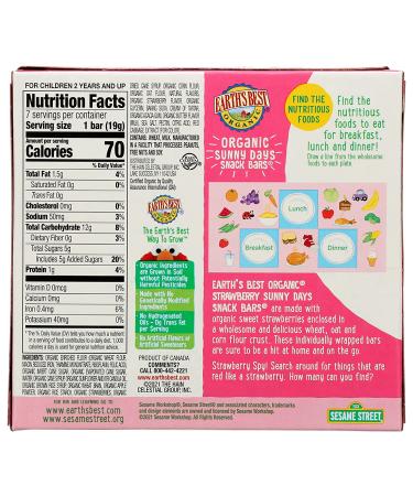 Earth's Best Organic Strawberry Snack Bars - 8 Count, 0.67 oz Each - Buy Online on GoSupps.com