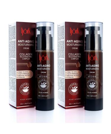lj rk 2 x Men s Anti-Aging for Face and Neck Anti Wrinkle and Skin Toning | Moisturizer for Firm Smooth Skin | Lightweight & Non-Greasy | Unscented