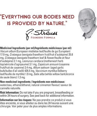 Strauss Naturals Heartdrops - Herbal Heart Support Supplement with European Mistletoe Aged Garlic Extract 100 ml Cinnamon Flavour Soy Free - Buy Online on GoSupps.com