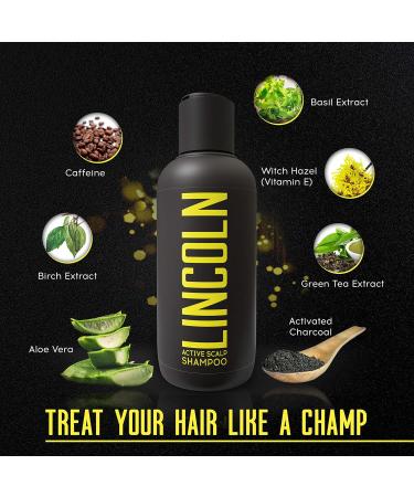 LINCOLN Charcoal Shampoo & Conditioner for Men - Anti-Dandruff & Hair Growth Formula - 250ml - Buy Online on GoSupps.com
