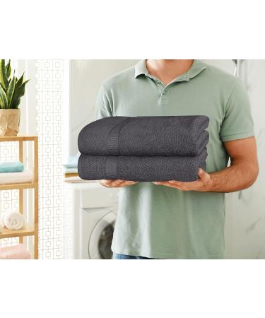 Utopia Towels - 2-Piece Luxurious Jumbo Bath Sheet Set - 600 GSM 100% Ring Spun Cotton - Highly Absorbent & Quick Dry - Extra Large 35 x 70 Inches - Super Soft Hotel Quality - Grey Color - Buy Online on GoSupps.com