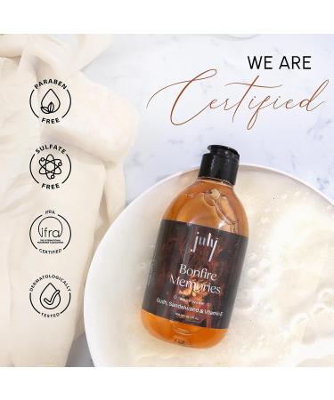 July Bonfire Memories Body Wash 300ml - Oudh & Sandalwood Vitamin E Moisturizer Exfoliating Shower Gel for Men & Women | Long Lasting Fragrance - Buy Online on GoSupps.com