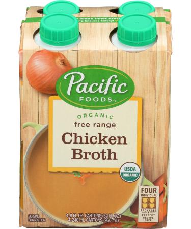 Pacific Foods, Broth Chicken Organic, 8 Fl Oz, 4 Pack