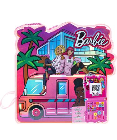 Barbie - Townley Girl Soft Case Vanity Set Includes Lip Gloss Face Shimmer Body Glitter Cheek Shimmer & Accessories Ages 3+ perfect for Parties Sleepovers & Makeovers