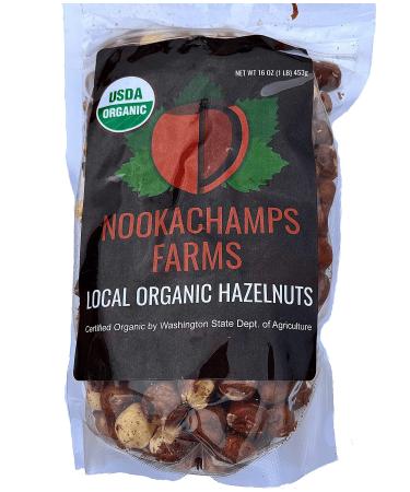 U.S. Grown USDA Certified Organic Hazelnuts - 1 Pound, Farm to Table, Raw Filberts, Non-GMO, Nookachamps Farms