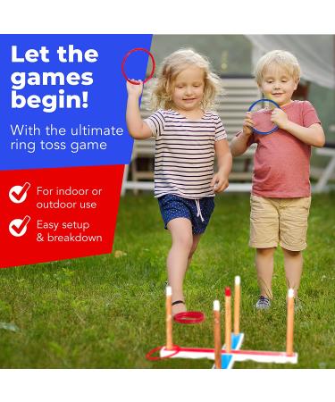 Elite Sportz Ring Toss Game Set - Indoor & Outdoor Fun for Kids and Adults - Easy Setup & Portable Carry Case - Backyard and Holiday Entertainment - Buy Online on GoSupps.com
