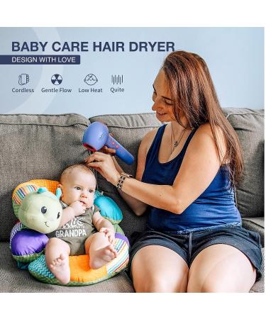UpPro Cordless Baby Hair Dryer for Infant & Toddler - Gentle Low Heat/Speed, Butt Blow Dryer for Diaper Rash Prevention - Lavender Blue (0-3Y) - Buy Online on GoSupps.com