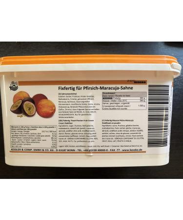 Peach-Passion Fruit Kessko Cream Stock 900 g Cream Stand Cream Stiffener Cream 0.9 kg (Peach-Passion Fruit)