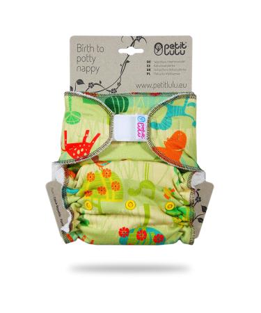 Petit Lulu Bamboo Maxi-Night Diaper fitted with Velcro | Reusable and washable | Made in Europe (Savannah)