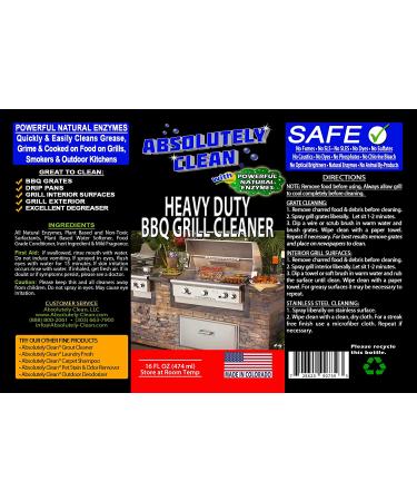 Professional Strength Natural Enzyme Grill Cleaner Spray - Fast Acting & Fume Free - USA Made (16oz) - Buy Online on GoSupps.com
