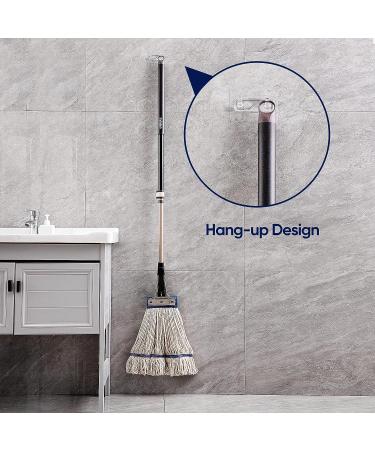 Eyliden Heavy Duty Commercial Cotton Mop - 2pc Loop-End String Mops with Extendable Handle for Home and Office Cement Floor Use - White - Buy Online on GoSupps.com