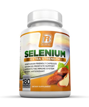 BRI Nutrition Selenium - Natural Antioxidant Supplements Helps to Fortify Immune System, Maintain Heart Health & Combat Free Radical Damage - 200mcg, 180 Vegetable Cellulose Capsules 180 Count