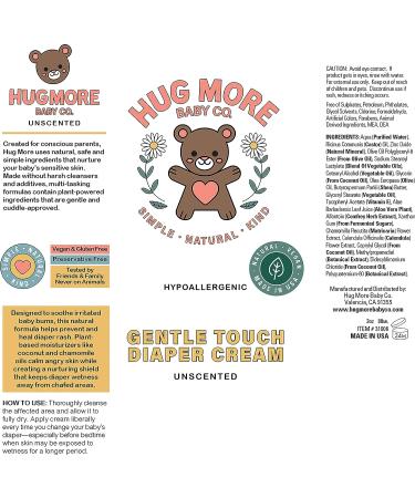 Hug More Baby Diaper Cream - Unscented, Hypoallergenic Formula for Newborns - 3 Oz - Buy Online on GoSupps.com