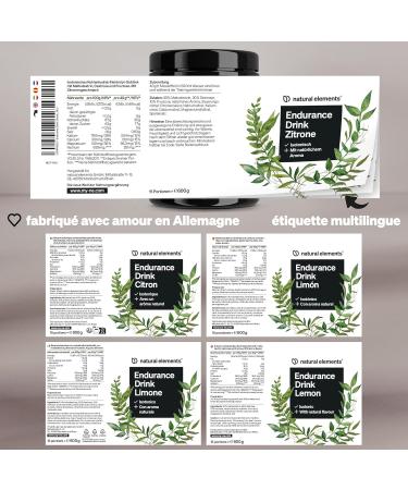 Endurance Drink Citron 600 g de poudre isotonique avec lectrolytes et glucides go t citron v gane biodisponibilit optimale produit et contr l en laboratoire en Allemagne - Buy Online on GoSupps.com