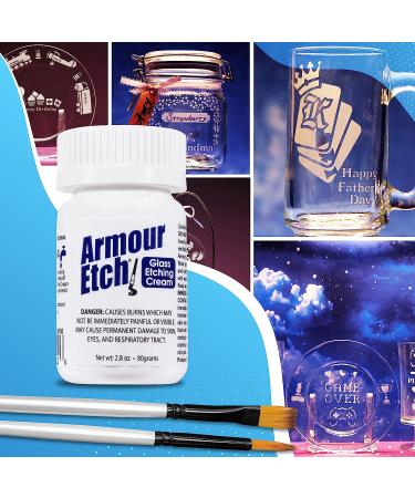 Armour Etch Glass Etching Cream Starter Kit 2.8oz + Moshify Application Brushes - Buy Online on GoSupps.com
