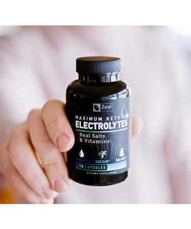 Keto Electrolyte Supplement - 120 Capsules with Real Salt, B Vitamins, Magnesium, and Potassium - Buy Online on GoSupps.com