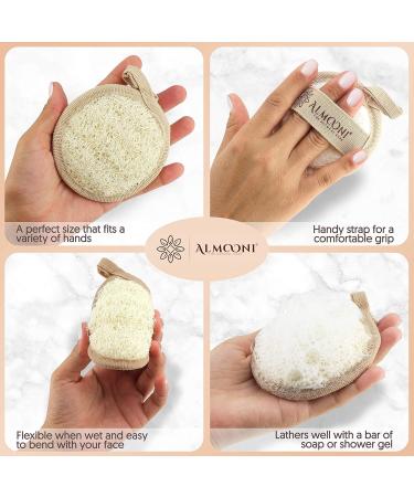 Premium Natural Egyptian Shower Loofah Sponge - Exfoliating Body Scrubbers for Smooth, Radiant Skin (3 Pack) - Buy Online on GoSupps.com