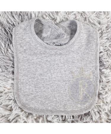 Royal Icon 100% Organic Cotton Baby Bibs - Soft & Absorbent - Set of 6 Grey Bibs for 0-12 Months | Hook and Loop Closure | Ideal for Boys and Girls - Buy Online on GoSupps.com