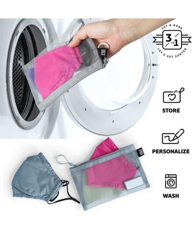 3pcs Gray Mesh Zipper Pouch Set - Ideal for Makeup Brushes, Accessories, Toiletries - Office & Travel Organizer - Buy Online on GoSupps.com