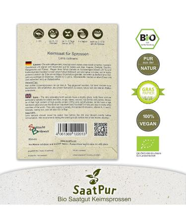 SaatPur Organic Red Lentil Sprouts - 75g Germination Seeds for Microgreens | International Shipping - Buy Online on GoSupps.com