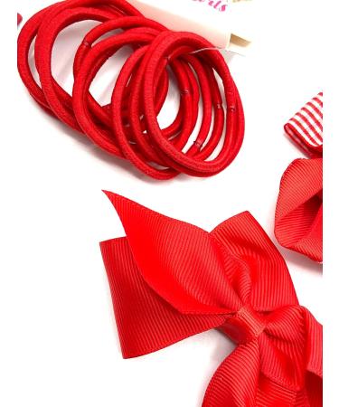 25 Piece Girls School Hair Set Red Hair Accessories Bow Clips Bobbles Headband Girls Hair - Buy Online on GoSupps.com