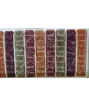 Fruit pasta, Cubed fruit 920 g, Flavors (lemon, apricot, strawberry, blackcurrant, pear, mandarin), gluten free, preservative