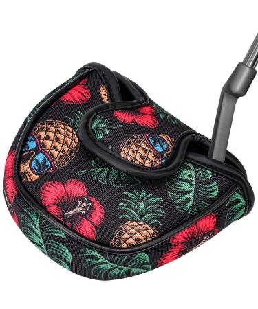 VIXYN Mallet Putter Cover - Cool Putter Cover - Mallet Putter Headcover - Fleeced Lined Putter Head Covers - Protective Golf Club Covers to Match Driver Headcover Pineapple Skull