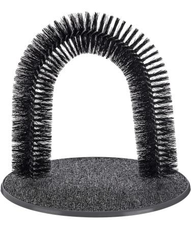 FiNeWaY Cat Scratch Arch Kitten Massaging Scratching Scratcher Pet Arch Self Grooming Groomer Shedding Soft De- shedding Bristles Play Post Sisal Nip With Catnip - No More Hair Balls And Shedding Grey - Buy Online on GoSupps.com