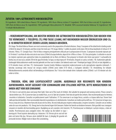 Hibiscus flower tea (250g) whole hibiscus flowers hibiscus flower tea gently dried 100% pure and natural 250 GR - Buy Online on GoSupps.com