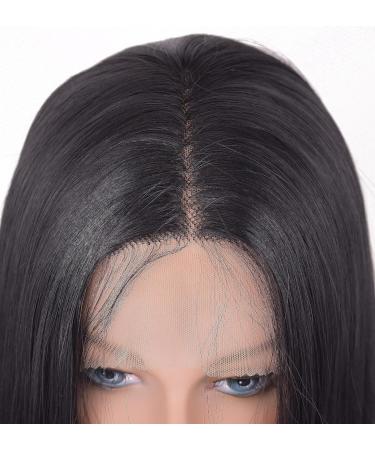 VEBONNY Glue Free 24 Inch Natural Black Wig for Women - Realistic Synthetic Hair Light Black Middle Part Style #074 - Buy Online on GoSupps.com
