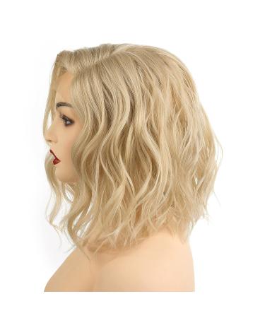 Shoulder Length Blonde Lace Front Bob Wig for Women - Short Wavy Hair - Buy Online on GoSupps.com