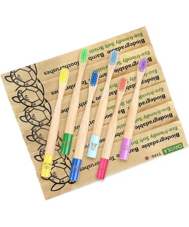 Eco-Friendly CNVOILA Bamboo Charcoal Toothbrush for Kids - Soft Bristle 6 Color Options - Sustainable Dental Care - Buy Online on GoSupps.com