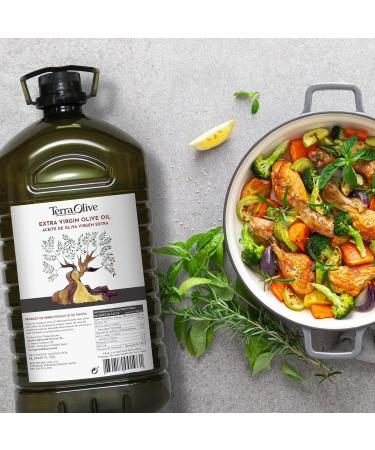 TERRAOLIVE 5L Extra Virgin Olive Oil from Spain - Mild Body Olive Variety - Recycled PET Container | Cooking Oil - Essential 5 l - Buy Online on GoSupps.com