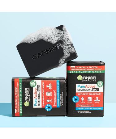 Garnier Pure Active Charcoal Bar - Deep Cleansing Soap for Clear Skin - Buy Online on GoSupps.com