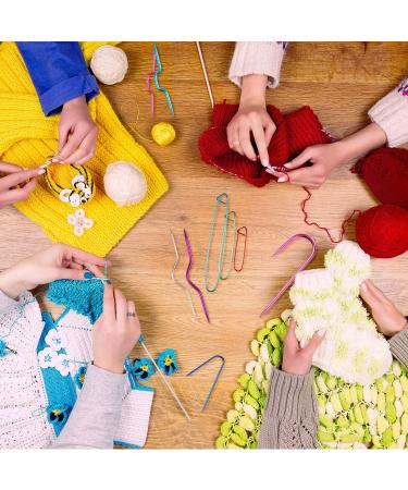 9-Piece Mixed Color Aluminum Cable Needle Stitch Holders Set for Sweater Knitting - Includes Safety Pin Brooch and Bent Tapestry Needles - Buy Online on GoSupps.com